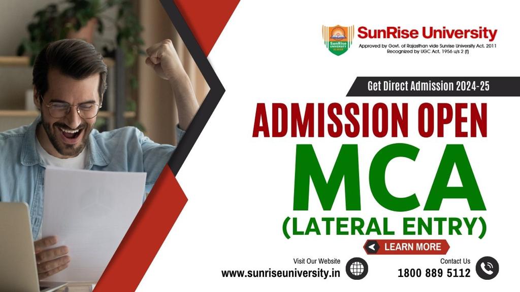 Sunrise University: MCA (Lateral Entry) Course;  Introduction, Admission, Eligibility, Duration,  Syllabus 